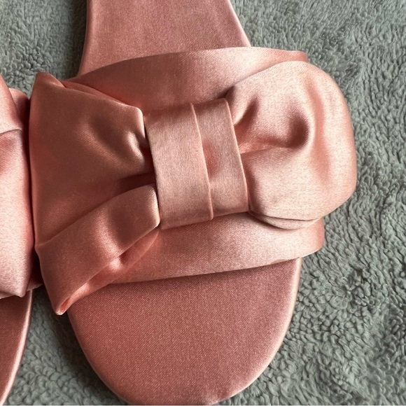 Zigi Soho Valiant Bow Satin Slide Flat Sandals Ballet Pink Sz 8.5 - Picture 6 of 13